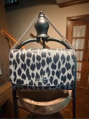 kate spade Leopard-Print Chain Bag - Black & Gray